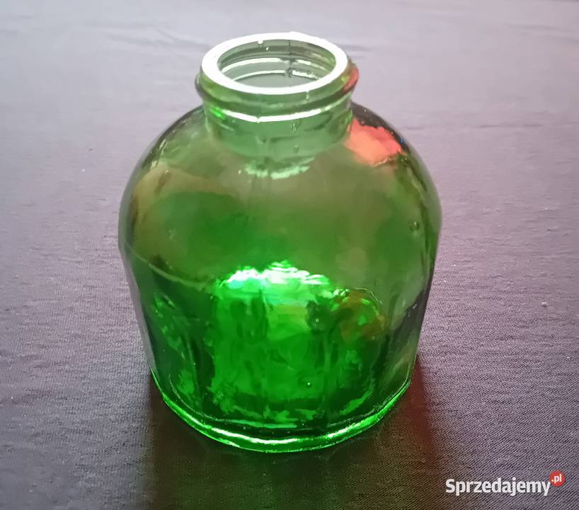 Zabytkowy kałamarz flakon na atrament zielone wielkopolskie Koźminek