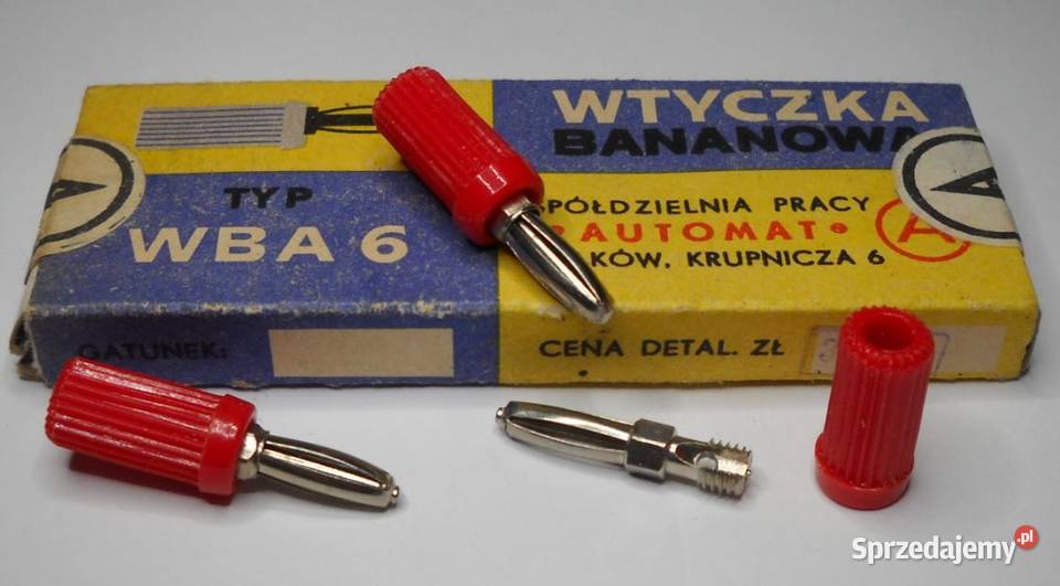 Wtyczka bananowa WBA 6 czerwona Polska produkcja Gdańsk
