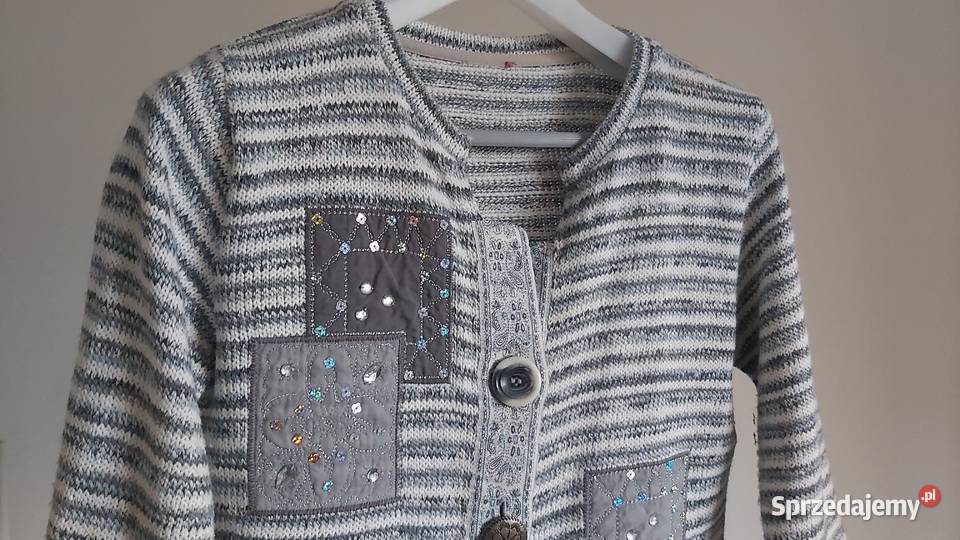 Żakiet dzianinowy damski rozmiar L XL rękaw Lublin