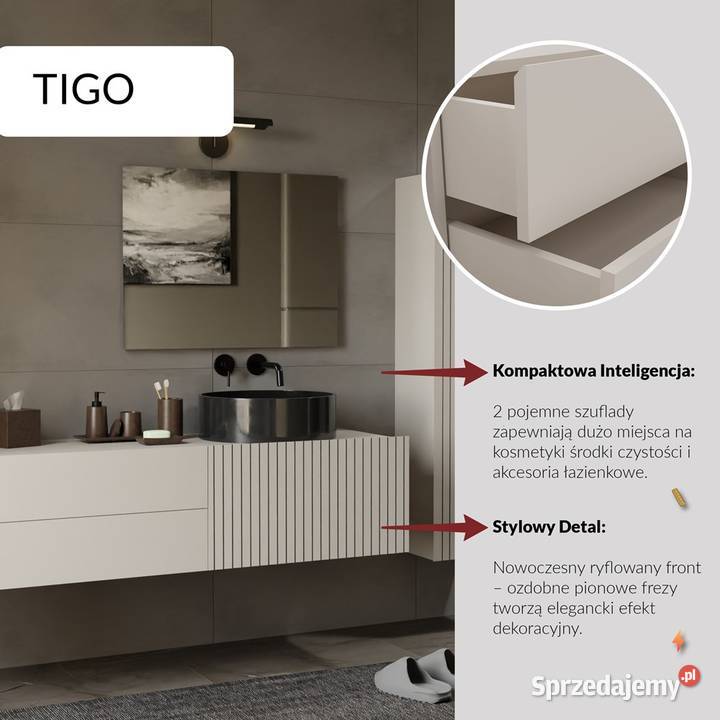 Szafka pod umywalkę TIGO 1D2S Kaszmir 140 140cm sprzedam