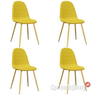 vidaXL Krzesła stołowe 4 musztardowe obite Warszawa sprzedam