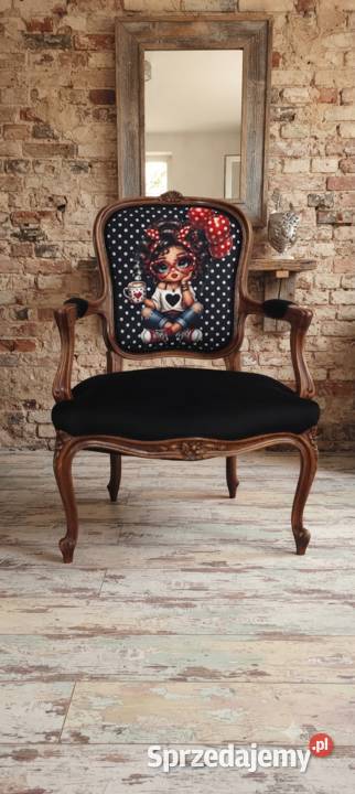 Designerski fotel w stylu artpop Unikatowy mebel zachodniopomorskie Goleniów