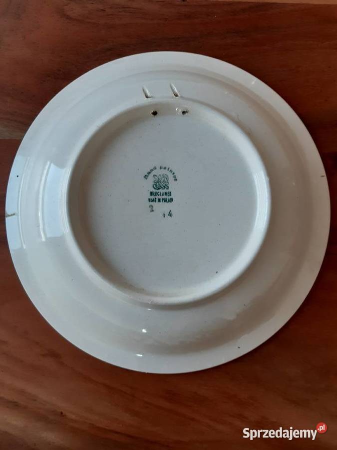 PRL Fajans z Włocławka Talerz w niebieskie wzory Porcelana i szkło mazowieckie Warszawa