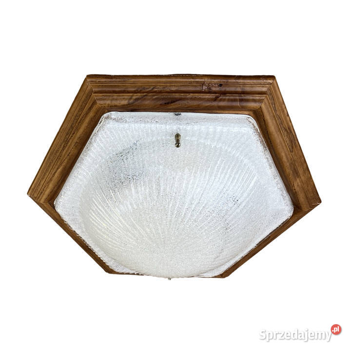 Szklany plafon kinkiet heksagonalny Włochy lata Warszawa