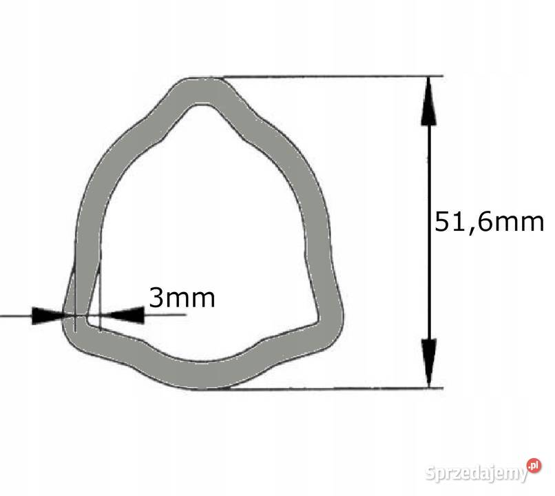 Rura wału WOM profilowana trójkąt 516x3mm 1m Rolnictwo Kamionna