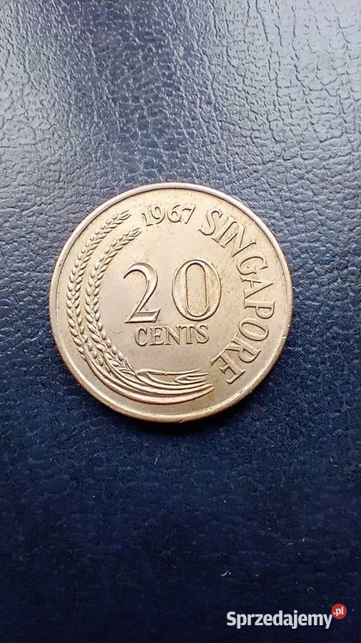 Stare monety 20 cent 1967 Singapur Lesko