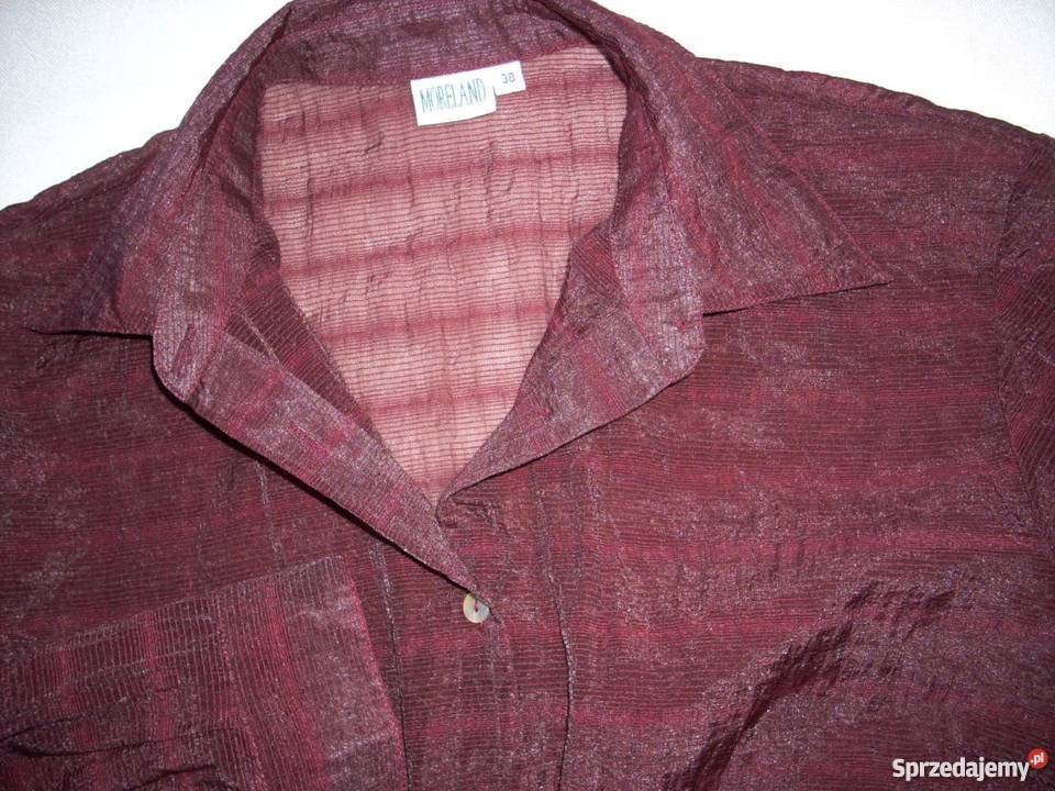 Burgundowa Koszula Zwiewna Szyfon 38 40 Rozmiar 40(L) Nowy Sącz sprzedam