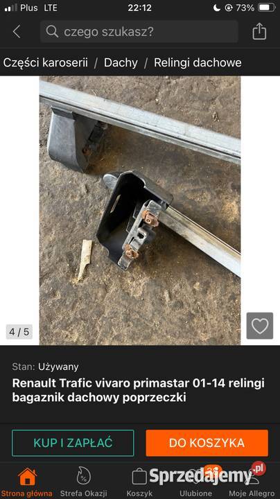 Renault Trafic Vivaro Primastar 0114 bagażnik Relingi dachowe Warszawa