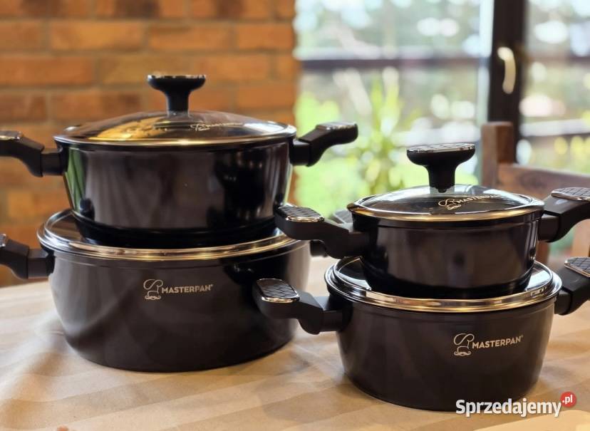 259 Garnki lakierowane czarne 4 sztuki Masterpan Zabrze