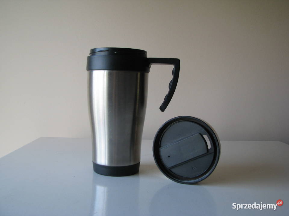 Stalowy kubek termiczny z pokrywką 04 l Brzegi