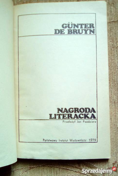 NAGRODA LITERACKA Gunter de BRUYN