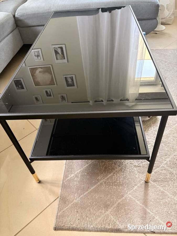 Stolik kawowy czarne szkło 47cm Nowy Dwór Mazowiecki