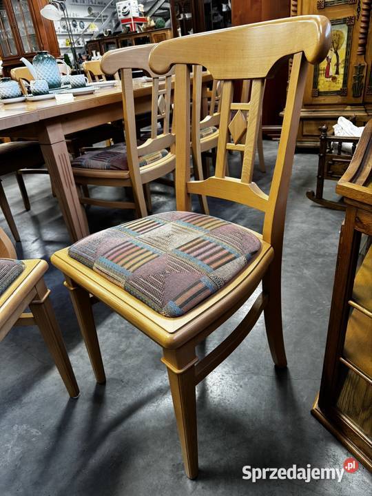 Stół drewniany Bukowy 10 krzeseł 149cm Stoły