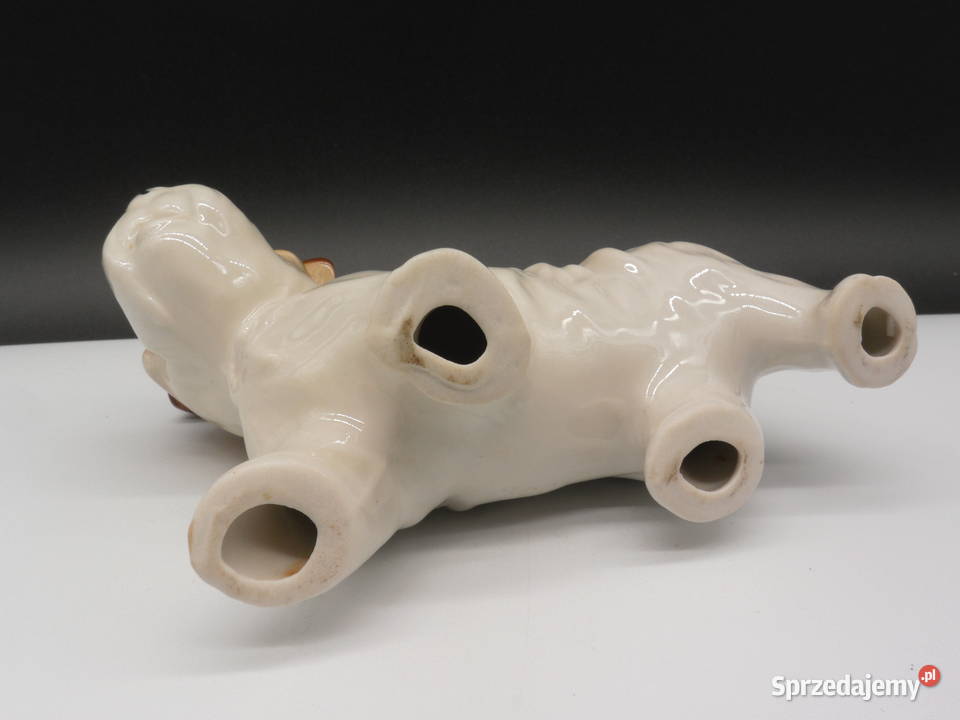 Stara figurka pies piesek porcelana sygn Foreign Antyki, Sztuka, Kolekcje Raszków