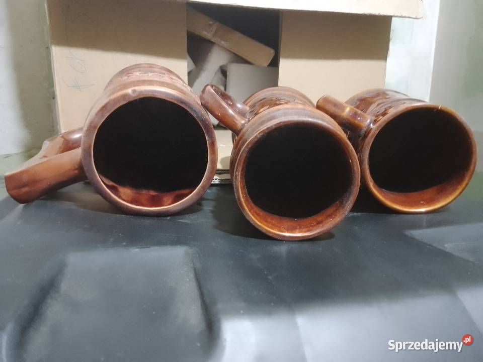 3x KuflewazonJeźdźcy na koniach duże porcelit lubelskie Świdnik