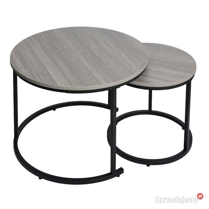 Nowoczesne stoliki kawowe okrągłe zestaw 2w1 Poznań sprzedam