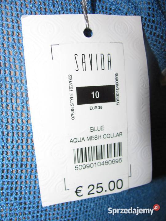 SAVIDA dunnes stores aqua mesh collar top r10 Zamość