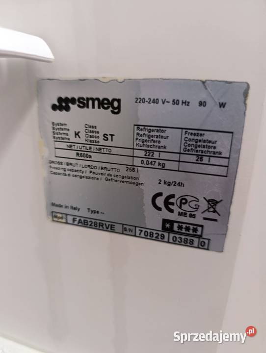 Lodówka Smeg limonkokwa 156vm 75cm Kulice