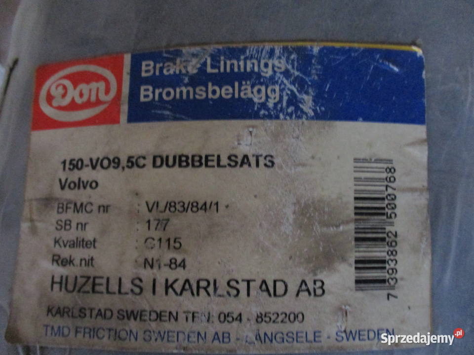 Okładziny szczęk hamulcowych VOLVO VL83841 Mogilno
