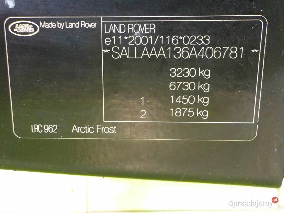 LAND ROVER DISCOVERY III 3 27 TD V6 06r pas Suków