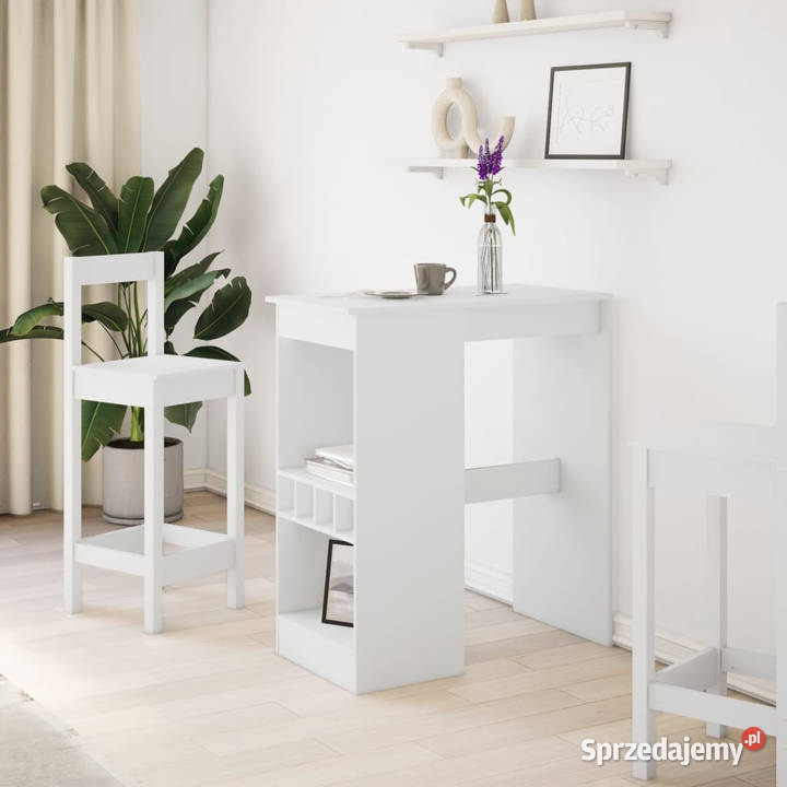 Stolik barowy z przegródkami biały 90x475x1035 Warszawa