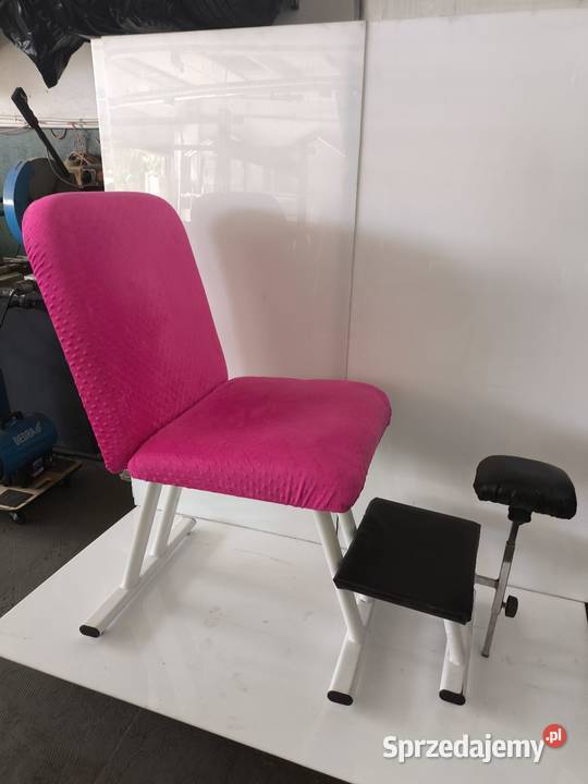 Różowy fotel do pedicure regulowany podnóżek Warszawa