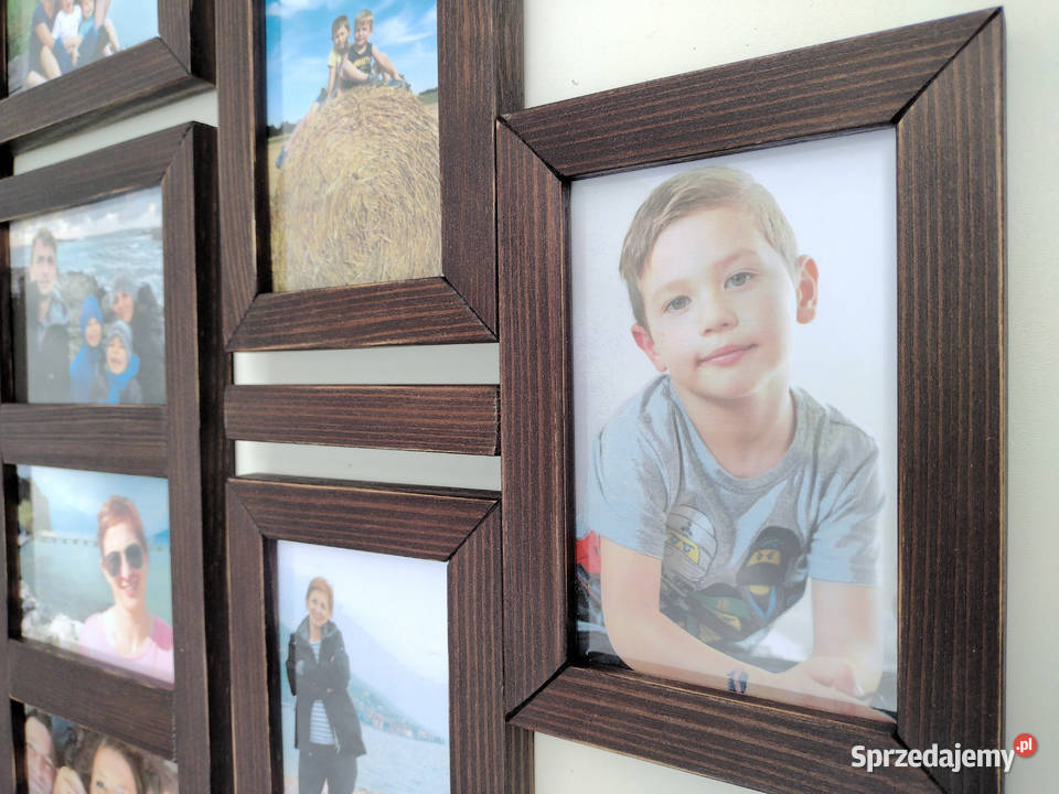 Drewniana Multirama Ramka na 13 zdjęć 10x15 Wyposażenie wnętrz Kraków