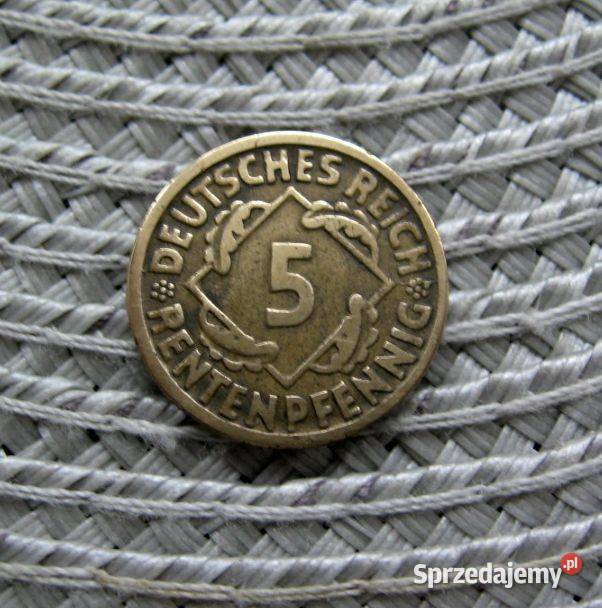 Niemcy Weimar 5 Rentenpfennig 1924r D Kalisz sprzedam