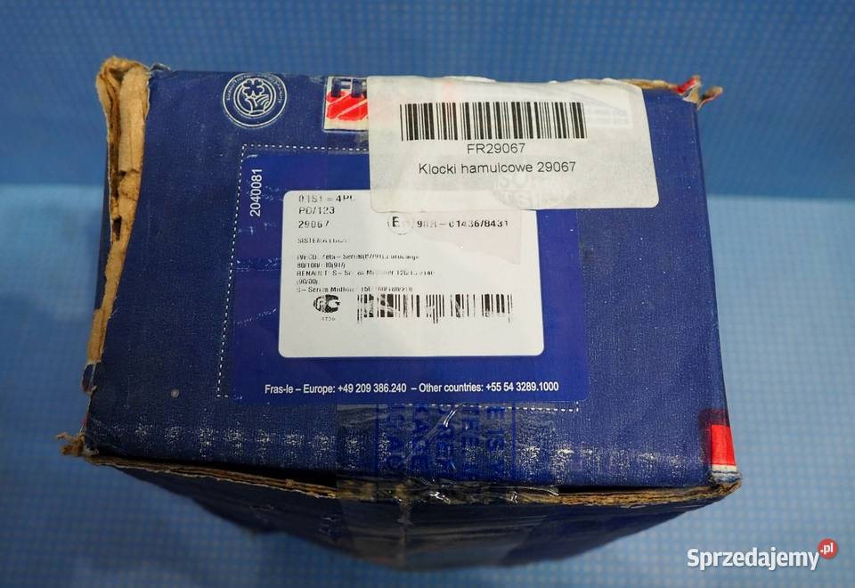 Klocki hamulcowe 29067 FRASLE komplet dostawcze kujawsko-pomorskie Włocławek