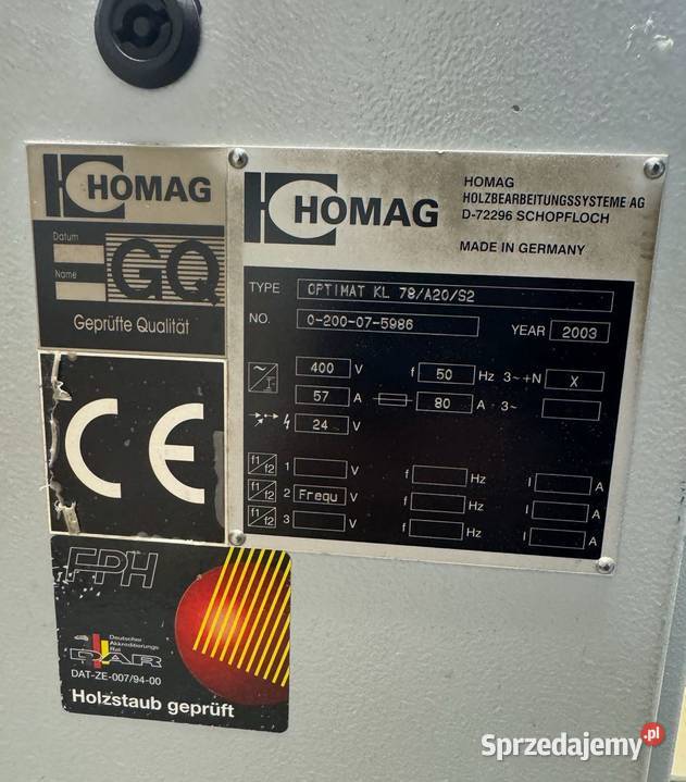HOMAG okleiniarka waskich krawedzi Produkcja