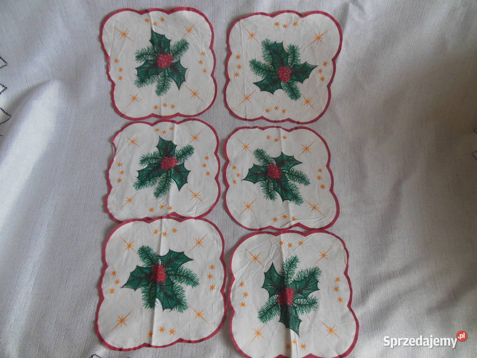 Serwetki podkładki Boże narodzenie 6 biały Kielce