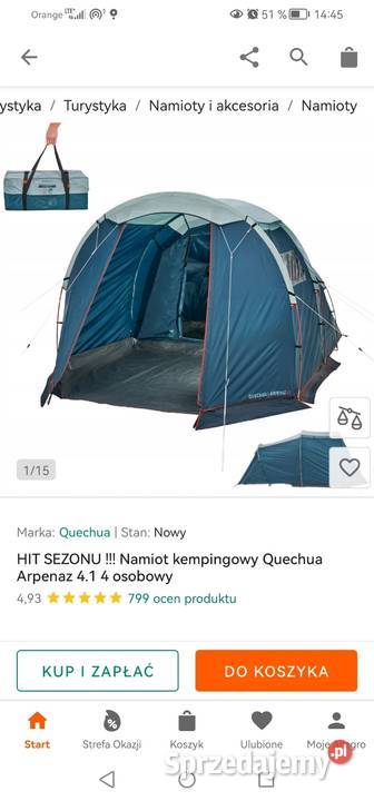 Namiot turystyczny firmy Quechua 41 Poznań