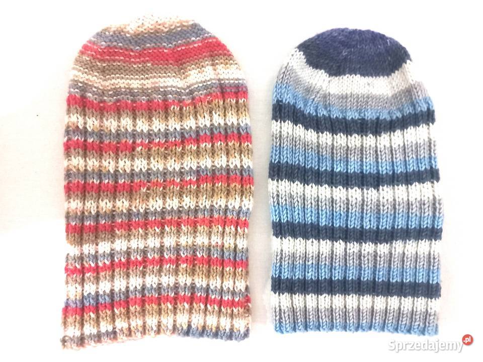 Czapka paski Czerwona r MXL Unisex NOWA Uniseks