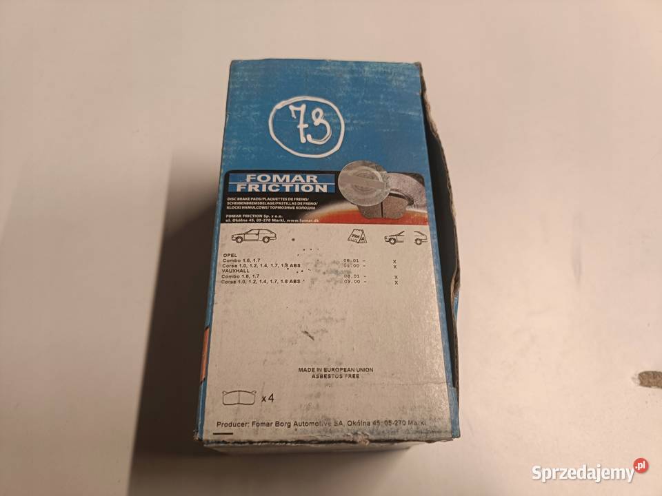 Opel Corsa C Combo PRZEDNIE KLOCKI HAMULCOWE Chełm