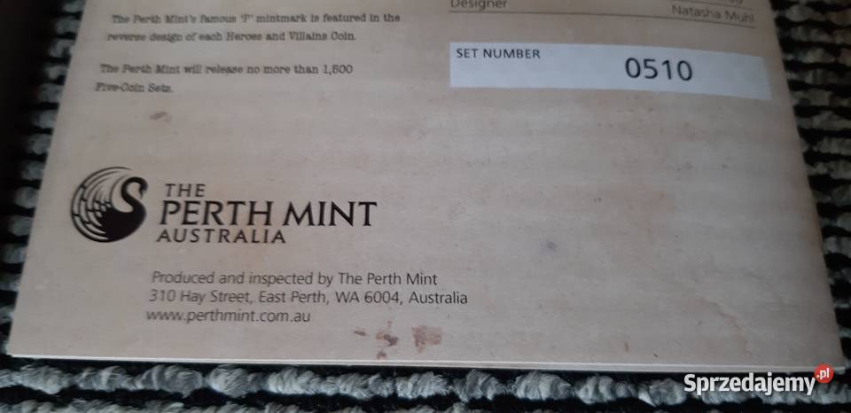 srebrne monety kolekcja Tuvalu Heroes Villains Jastrzębie-Zdrój sprzedam