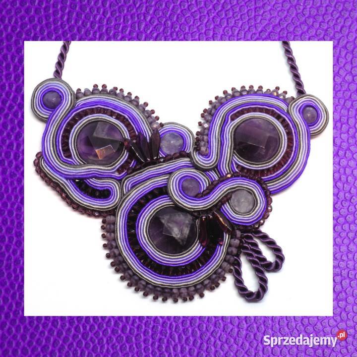 NASZYJNIK Z AMETYSTAMI SUTASZ Warszawa sprzedam