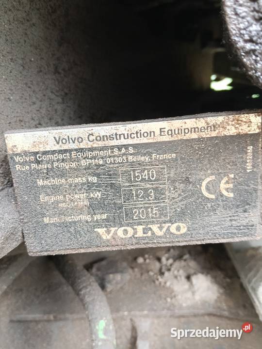 Minikoparka VOLVO EC15C R2018 MG 2750 4 łyżki wielkopolskie Nowołoskoniec