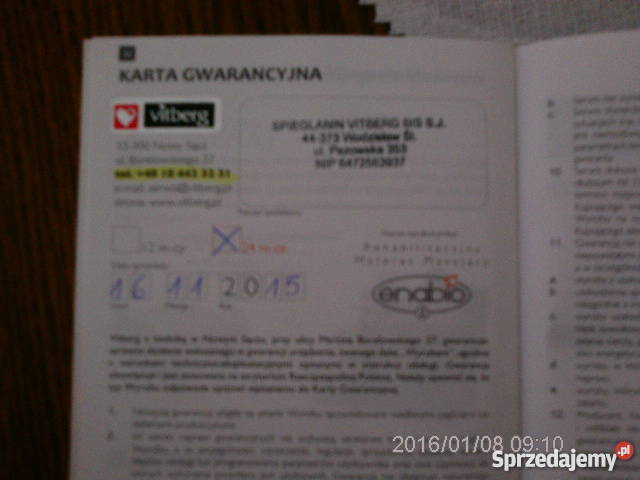 Materac Enabio 2VITBERG NOWY Jastrzębie-Zdrój sprzedam