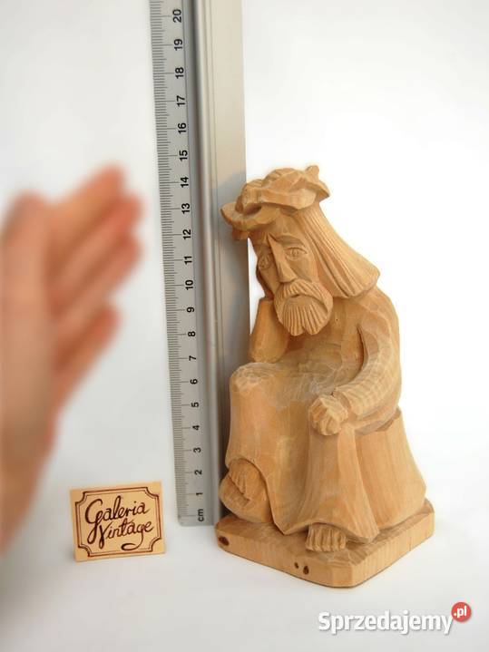 Jezus Chrystus frasobliwy rzeźba drewniana