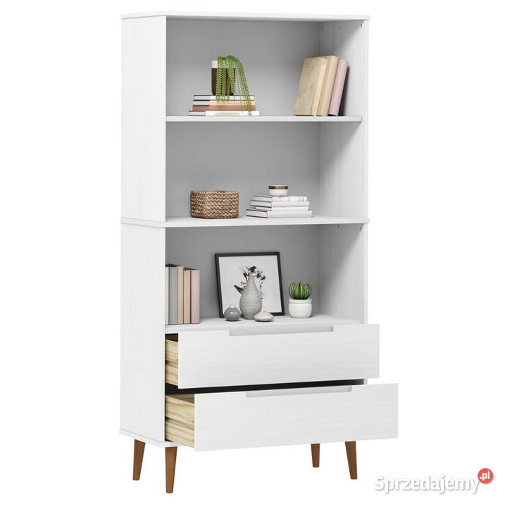 Szafka na książki MOLDE biała 85x35x1705 lita Warszawa