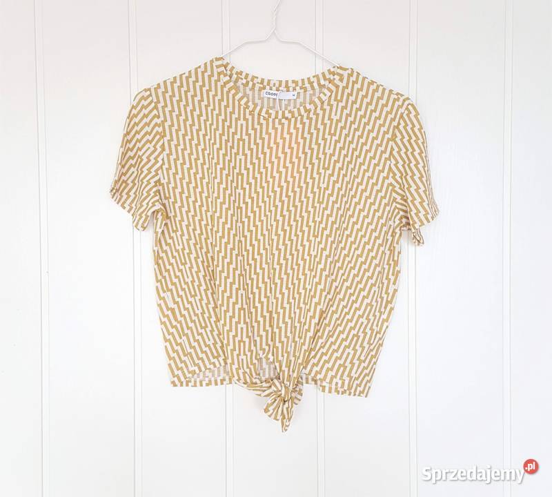 Nowa bluzka Cropp M 38 crop top koszulka knot brązowy/beżowy