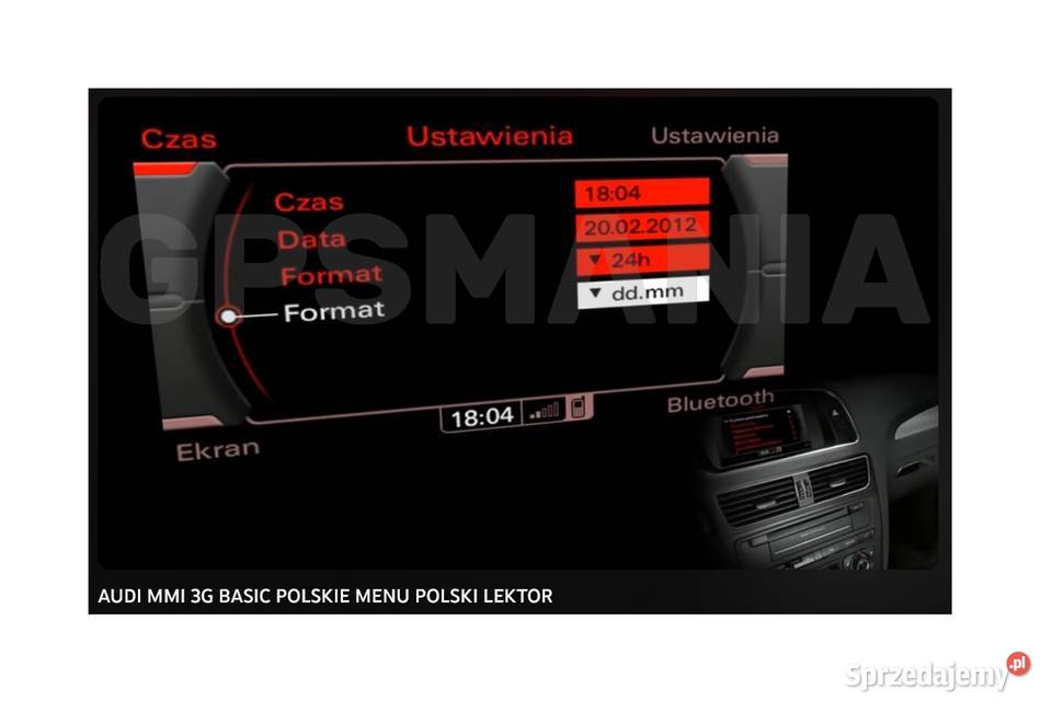Polskie menu AUDI MMI 3G BASIC A4 A5 A6 A7 A8 Q5