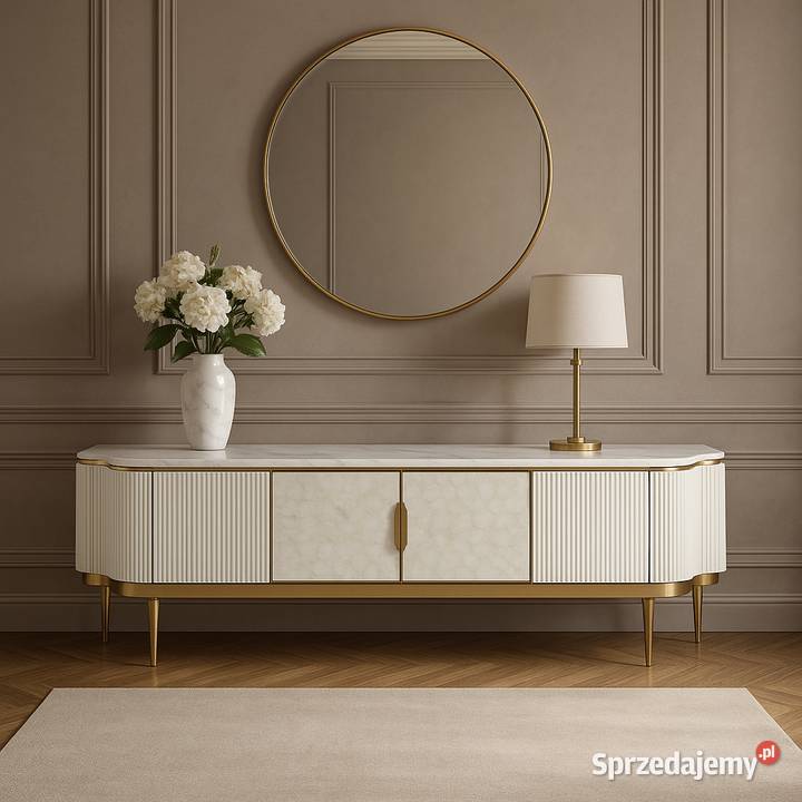 Komoda RTV kremowo złota Champion Glamour RTV Golkowice
