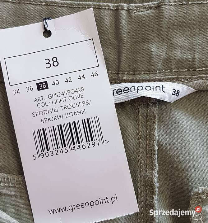 Damskie oliwkowe bawełniane spodnie proste małopolskie Chrzanów sprzedam
