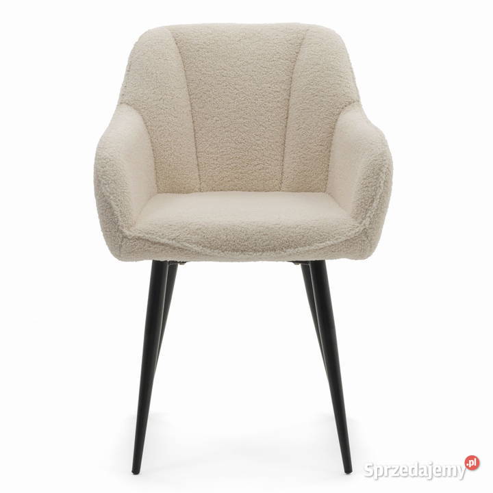 Krzesło Tapicerowane Lago Jasnobeżowe Boucle Tarchały Małe