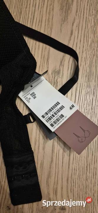 Koronkowy usztywniany biustonosz HM czarny 75D H&M Biustonosze mazowieckie Warszawa
