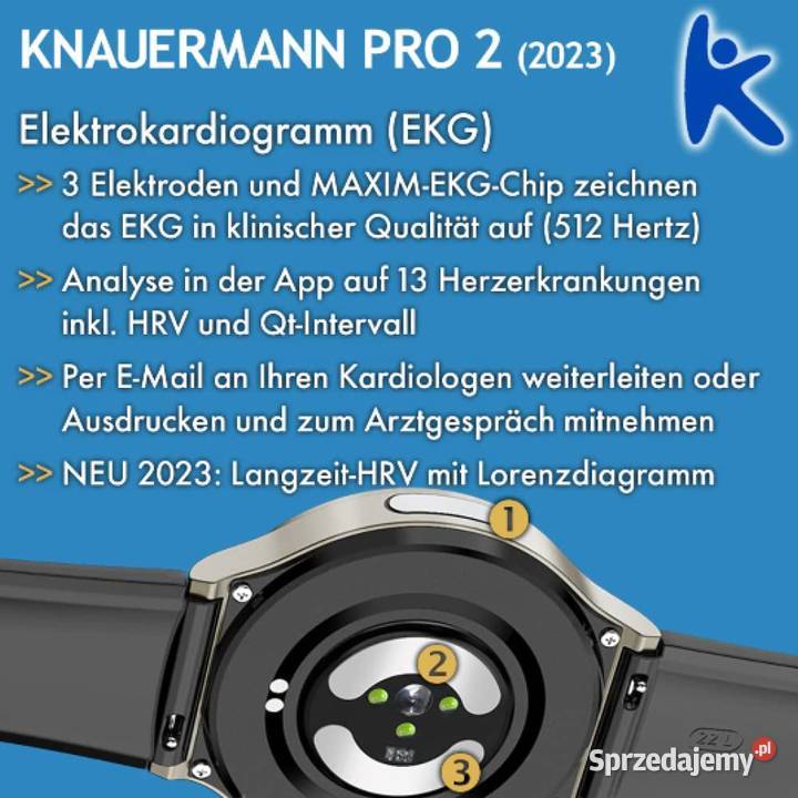 Smartwatch Knauermann Pro 2 2023produkt niemęcki Pozostałe