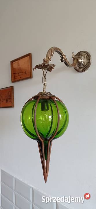 Stary Mosiężny kinkiet lampa