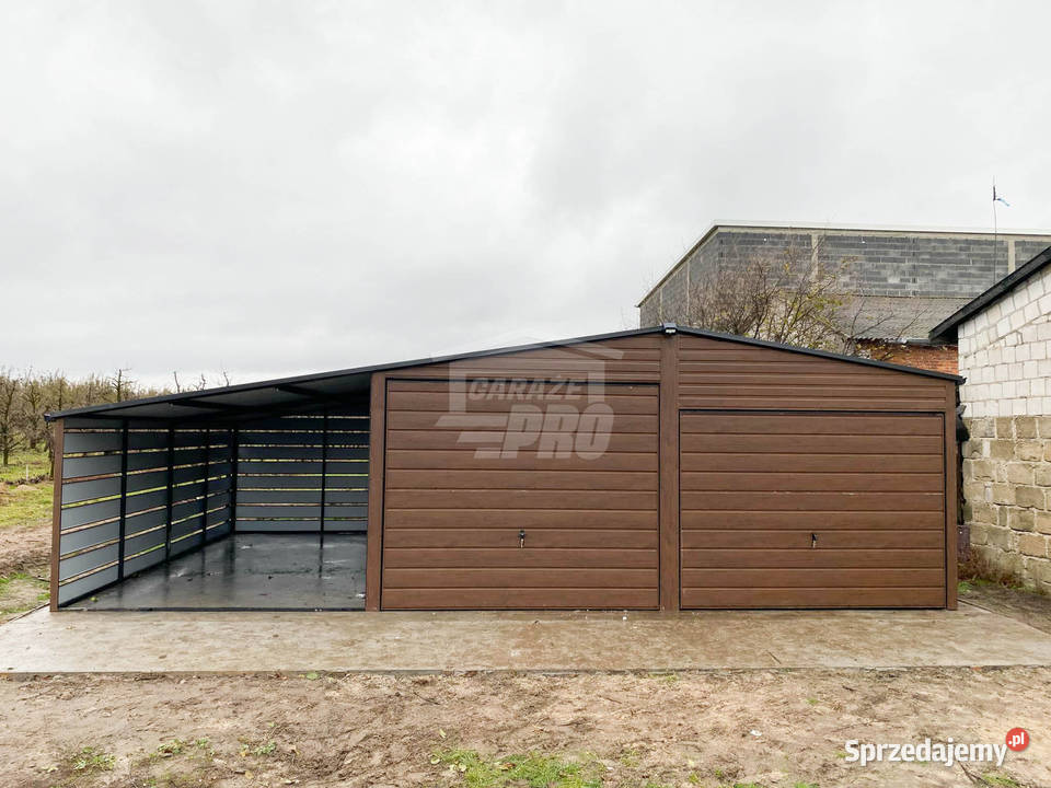 Garaż blaszany 6x6m wiata 3m 2x Brama Kalisz