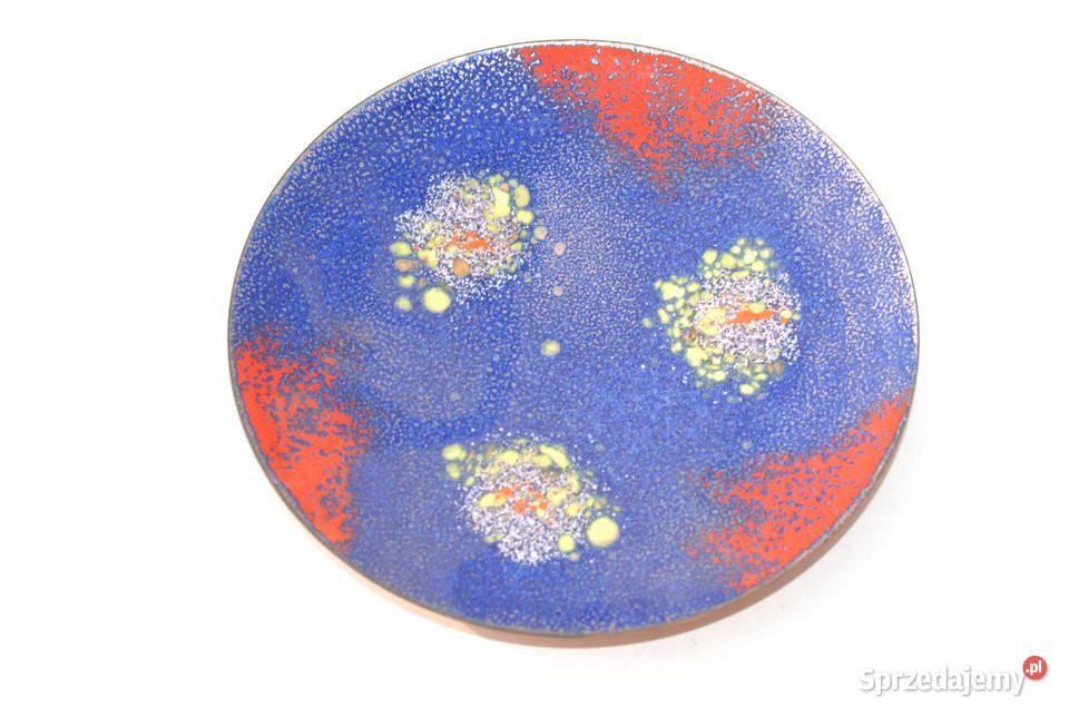 Stara metalowa emaliowana patera talerzyk antyk Cieszyn